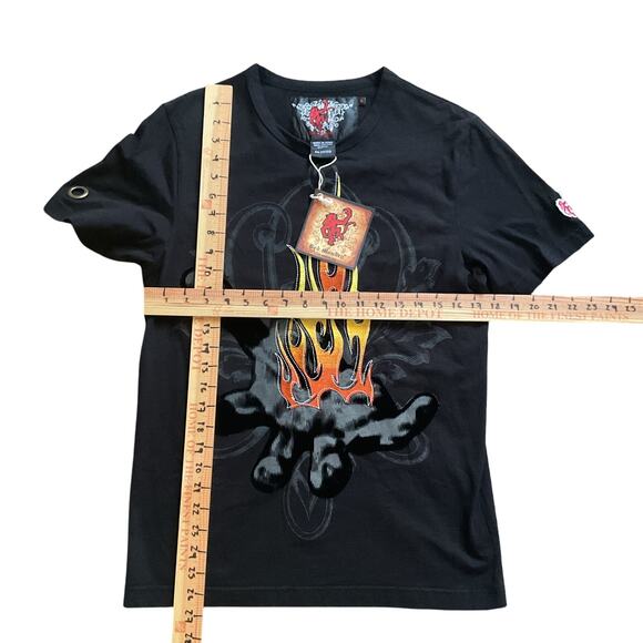 Red Monkey Y2K Streetwear Shirt Los Angeles Flame Hand Graphic Tee Men’s Sz S - Picture 5 of 11